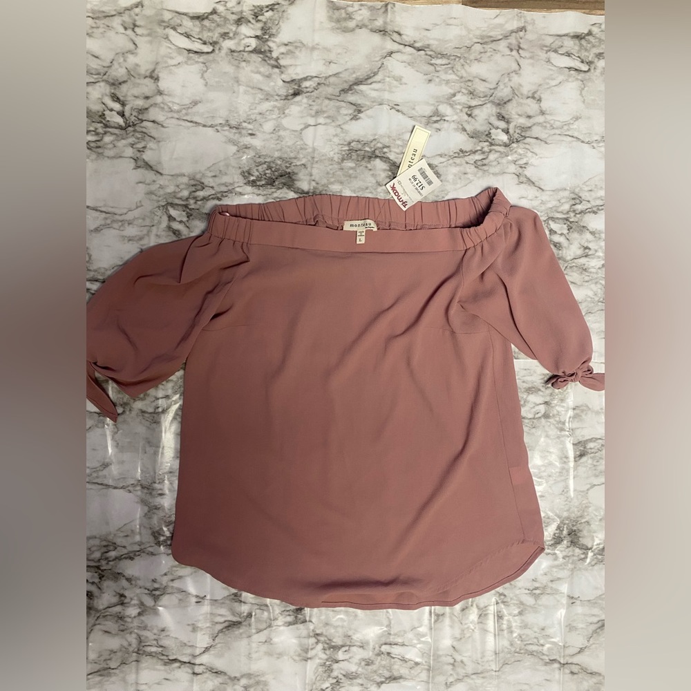 Pink off shoulder blouse- NEW W/ Tags